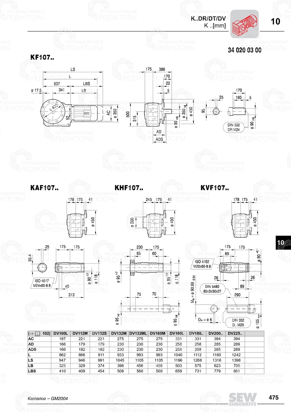 Мотор-редуктор Sew-Eurodrive K 107 Sew-eurodrive K 107